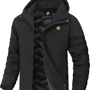 YYCABGTI Jaqueta masculina quente de inverno, impermeável, à prova de vento, corta-vento, jaqueta de snowboard com capuz