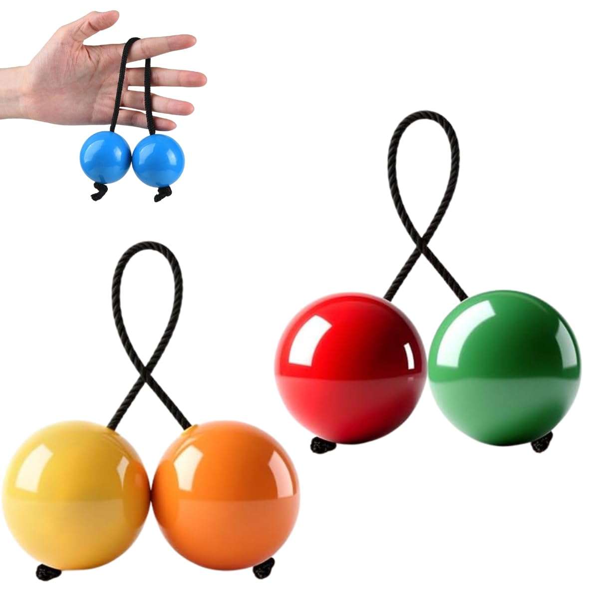 Zaidan’s Assalato Instrumento de Percussão – Par Com Corda Ajustável, Esferas 5 cm – Plástico Resistente – Treino de Ritmo e Coordenação – Comprimento Total 22 cm Ajustável - Image 3