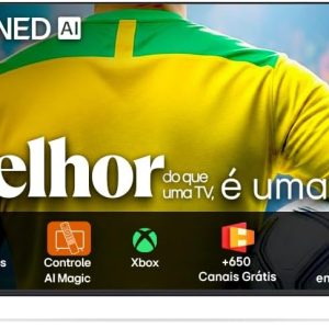 Smart TV 4K 65″ LG QNED73 Portal de Games Processador AI α7 Ger8 4K Super Upscaling Google Cast Integrado Controle AI Magic WebOS 25 Modo Esportes Alerta de Esportes