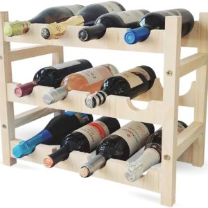 Adega Porta Vinhos Madeira Suporte 12 Garrafas Desmontável
