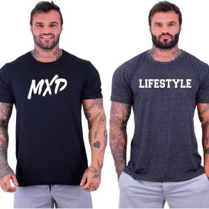 Kit 2 Camisetas Tradicional Masculina Clássica MXD Conceito Básica Camisas Estampas Algodão