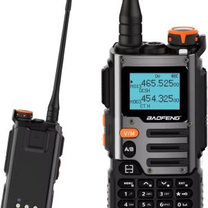 Novavida, Rádio Comunicador Baofeng Tri-band Recarregável Type-c Lanterna Led Bateria Durável 2600mAh Alcance até 10 km Dual Watch