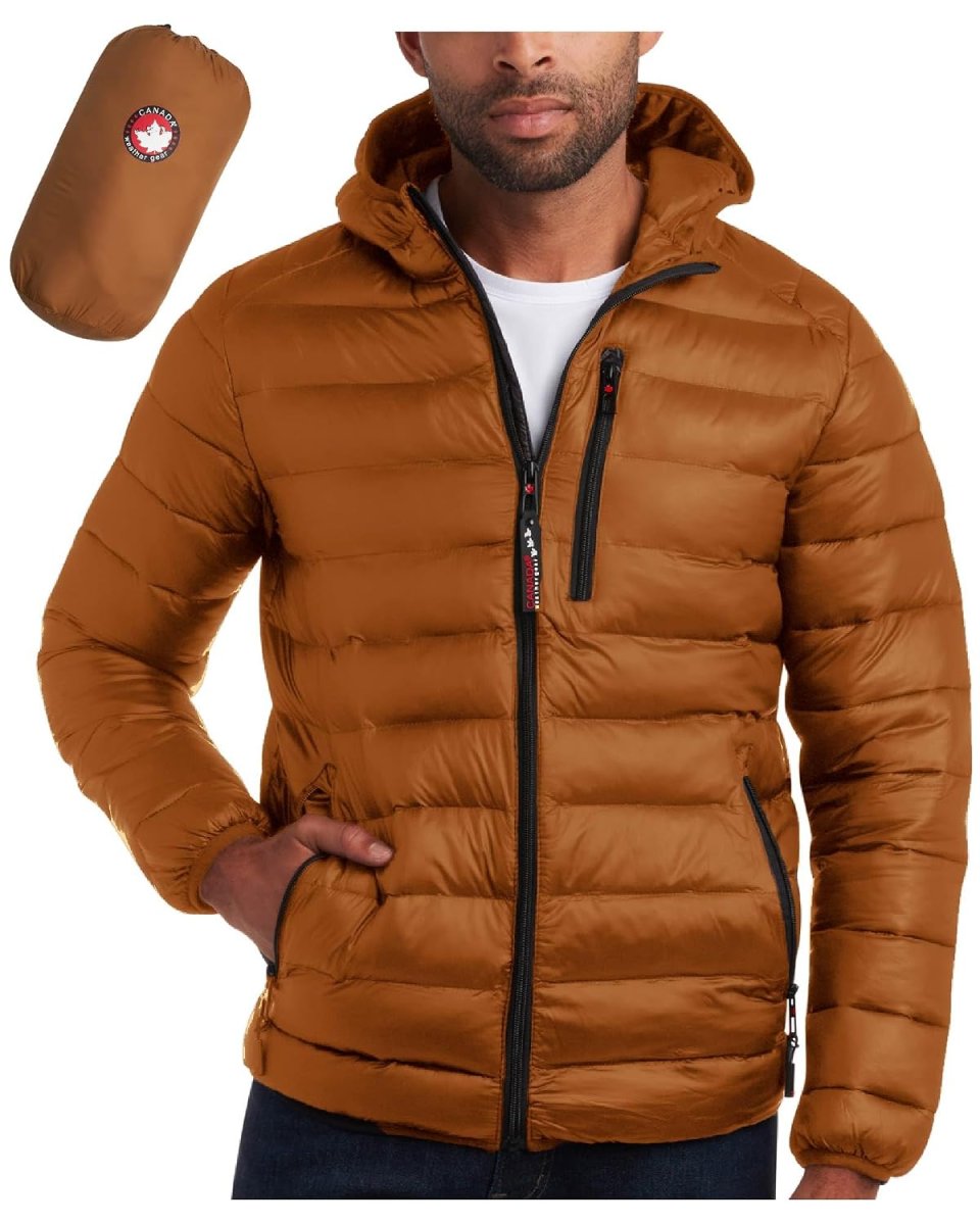 CANADA WEATHER GEAR Jaqueta masculina acolchoada – Casaco leve e embalável, resistente à água (M-GGG)