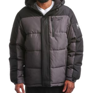 Reebok Jaqueta masculina de inverno – Casaco acolchoado pesado – Jaqueta de esqui resistente ao clima para homens (M-2GG)
