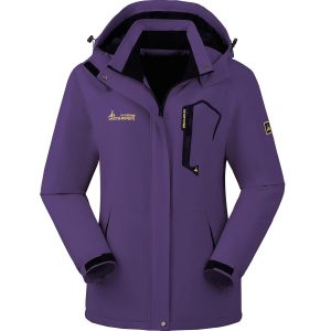 BOWOXO Casaco de neve de inverno quente à prova d’água para mulheres, jaqueta de esqui para snowboard e caminhada