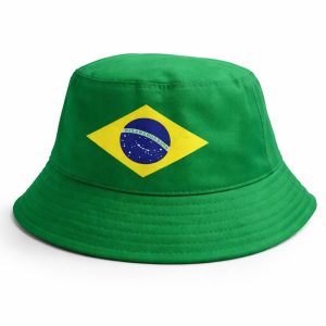 Chapéu Bucket Brasil Unissex | Copa Do Mundo | Torcida, Eleições, Seleção Brasileira |15x27cm